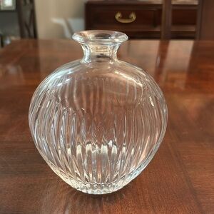 Mikasa Diamond Fire Decanter Art Deco Crystal Ribbed Round Sides Bottle Vase